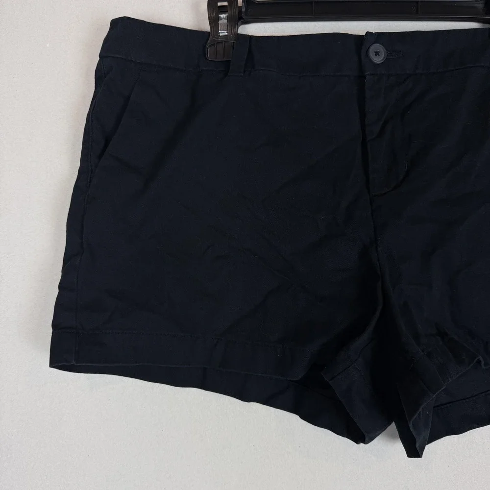 Merona Shorts Womens 16 Black Chino Twill 3 Inseam Regular Fit Casual Summer
